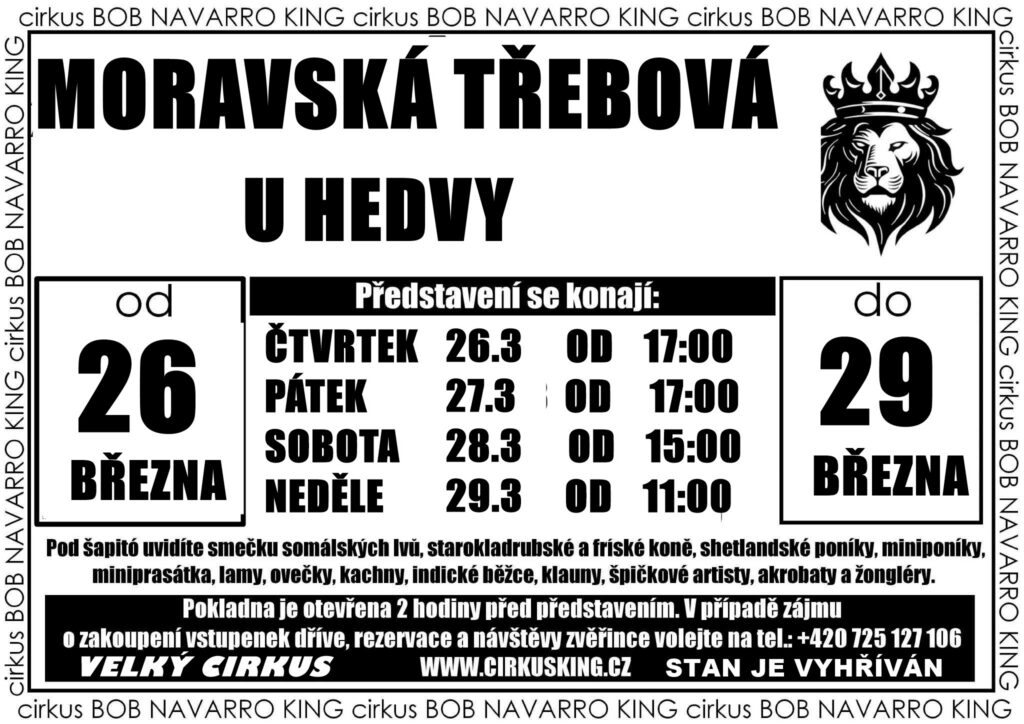 Cirkus Bob Navarro King Moravská Třebová 2026