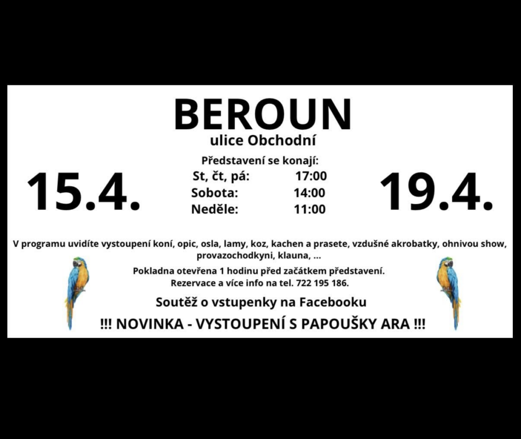 Cirkus Berosini v Berouně 2026