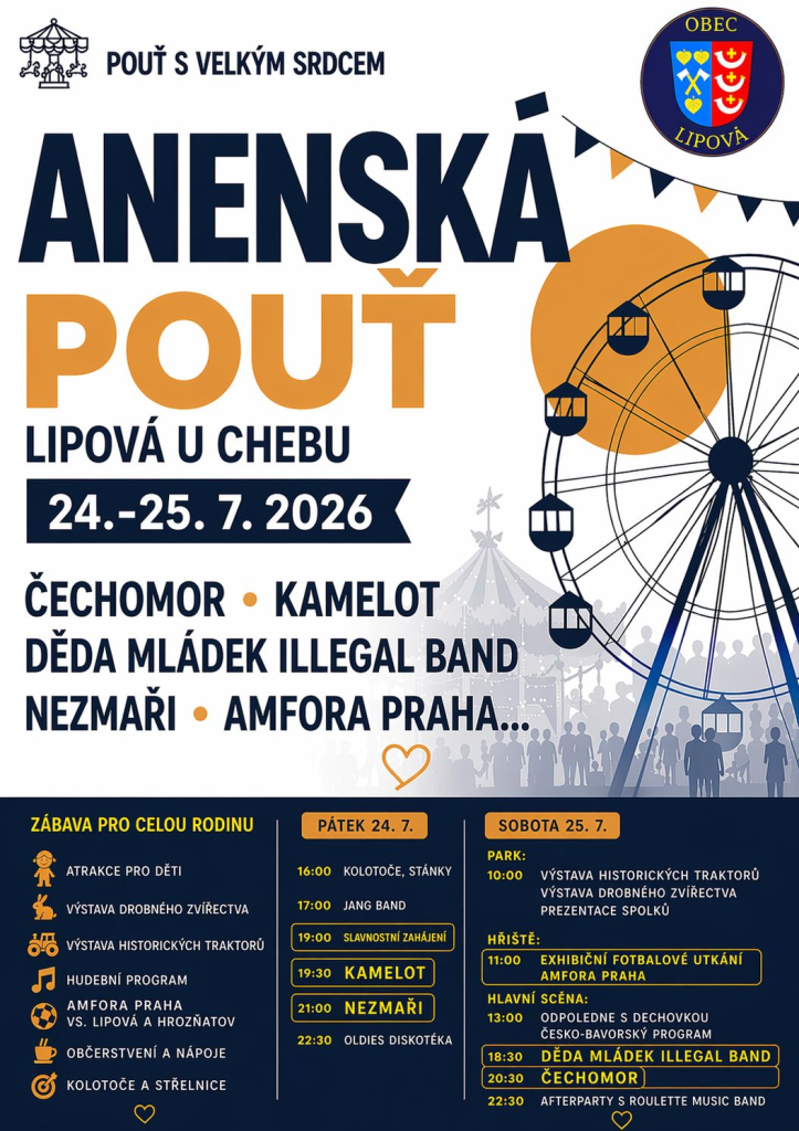 Anenská pouť 2026 Lipová u Chebu