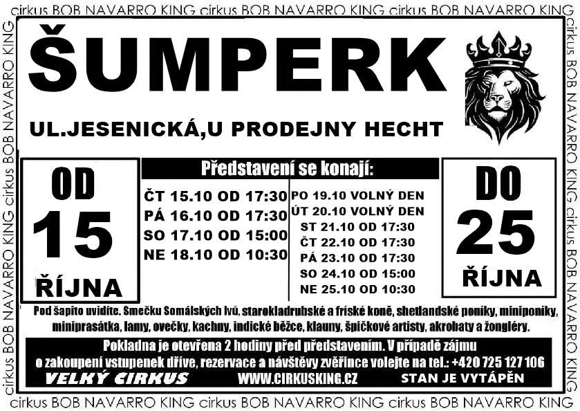 Cirkus BOB Navarro King v Šumperku 2026